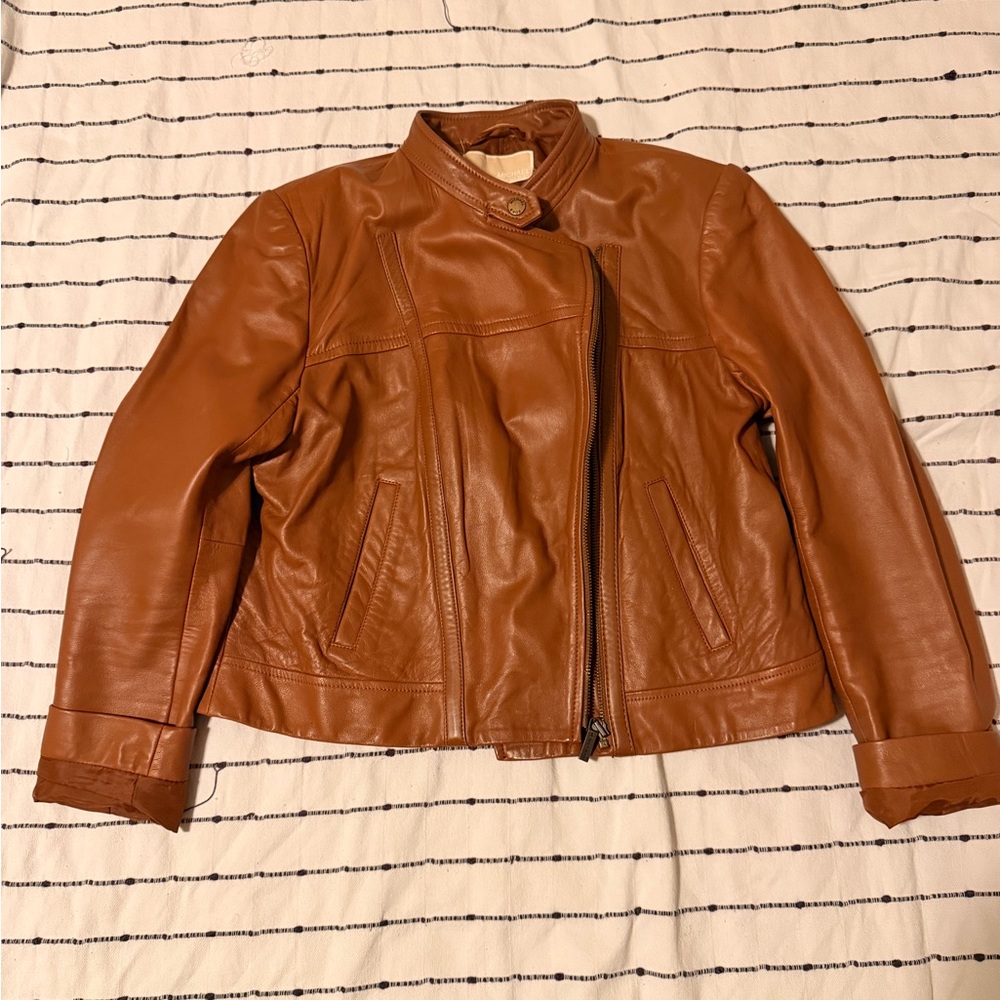 Michael Kors Brown Leather Jacket